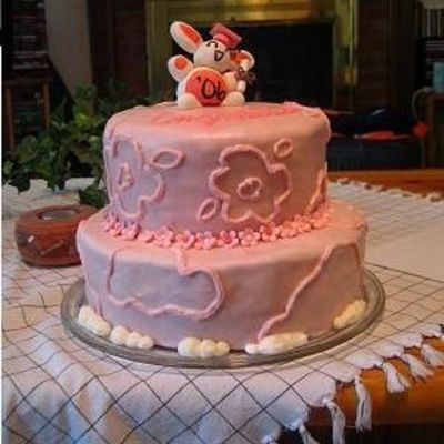 Pink Bunny Grad Cake