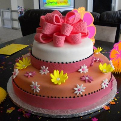 Fondant Birthday Cake - 1St Birthday