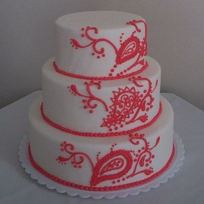 Red Paisley Cake