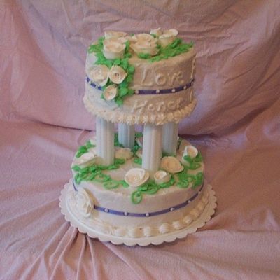 White Roses Wedding Cake