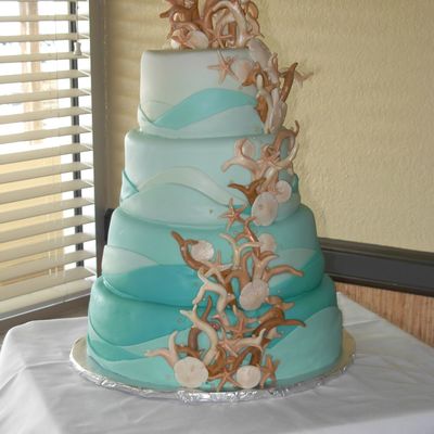 'sea Coral' Wedding Cake