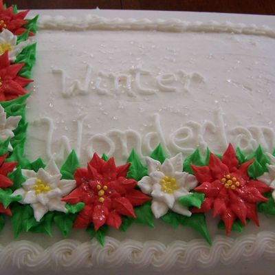 Winter Wonderland Poinsettia Cake
