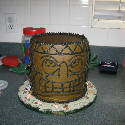 Tiki Birthday Cake