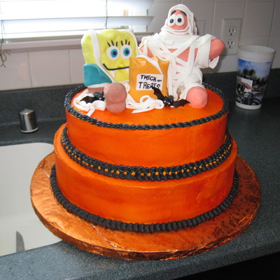 Spongebob And Patrick Halloween Birthday Cake