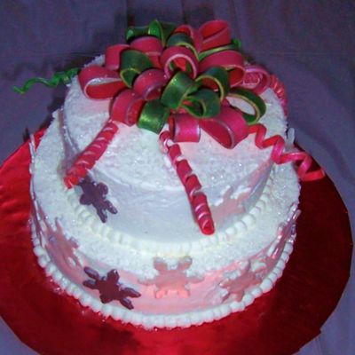 Holiday Bow And Snowflakes