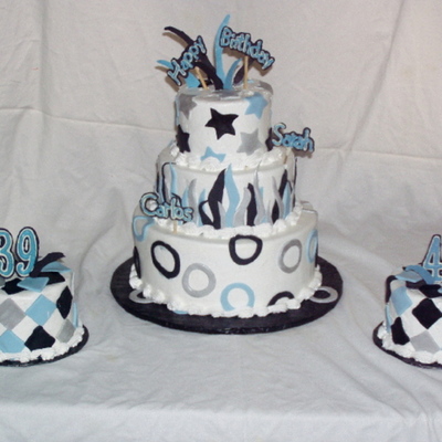 3 Tierd Black And Blue For Two