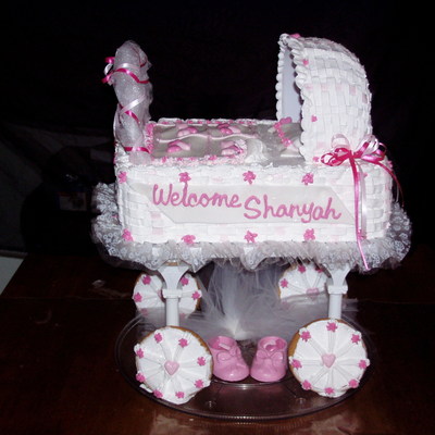 Pink Heart Carriage Cake