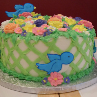 Garden Cake With Birds