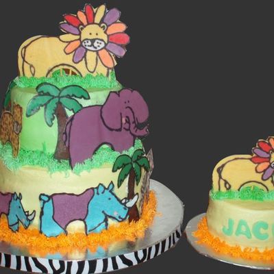 First Birthday Jungle Cake