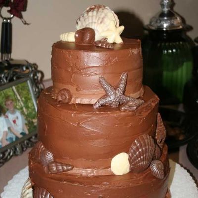Chocolate Sea Shell Wedding Cake