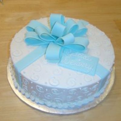 Baby Shower Cake W/ Ribbon