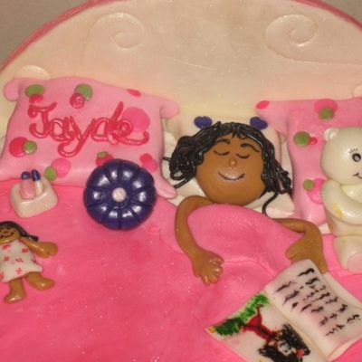 Close Up Of Sleeping Girl In Bed