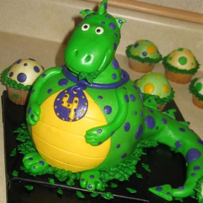 Close Up Of Dinosaur Cake