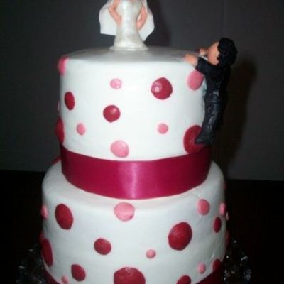 Pink Bubbles Wedding Cake