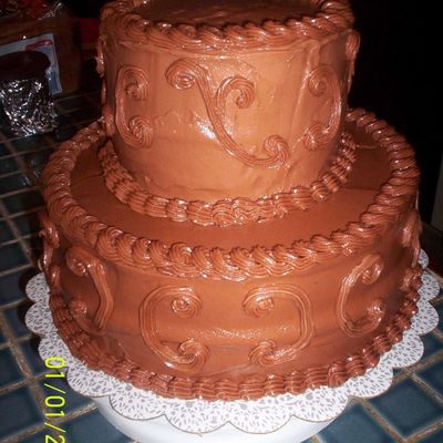 Almond Cake W/ Chocolate Buttercream Dream