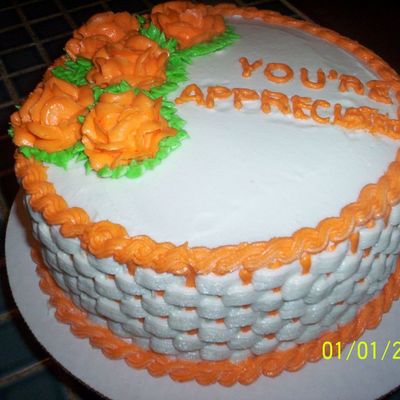 Orange And White Basketweave