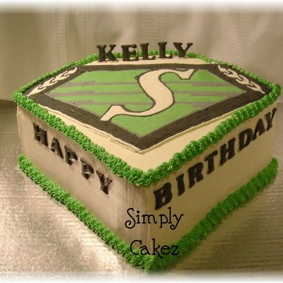 Superman Saskatchewan Roughrider Cake