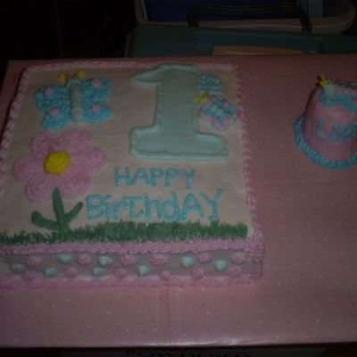 First Birthday Cake With A Small Smash Cake