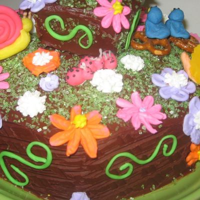 Garden Cake For Mom - View Of The Back Of The Cake