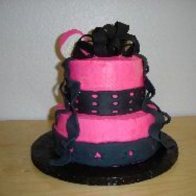 Pink And Black Cake