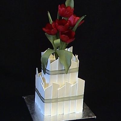 White Chocolate Panels And Tulips