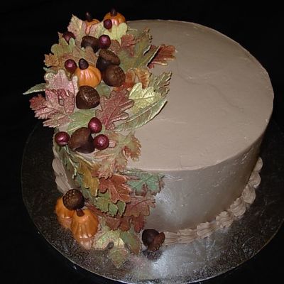 Fall Leaves Cake Using Chocolate Clay
