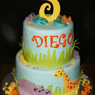 Colorful Zoo Cake