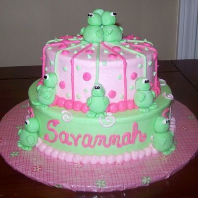 Small Frog Baby Shower Cake