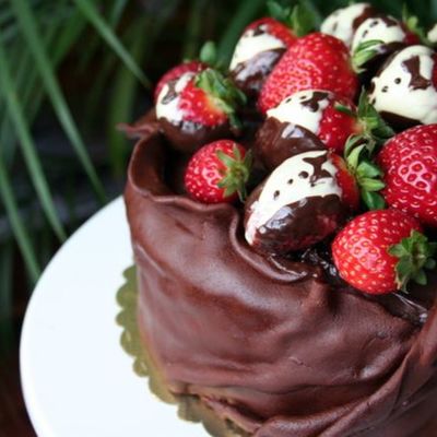 A Strawberry Chocolate Cake