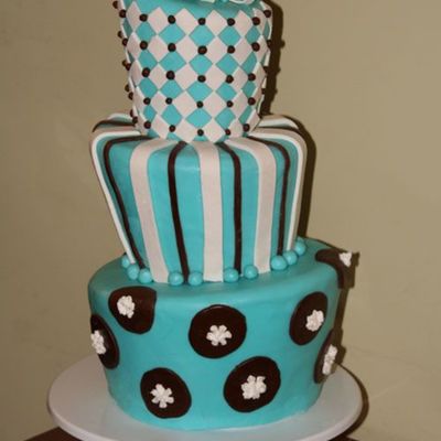 My First Whimsical Tilted Cake:)