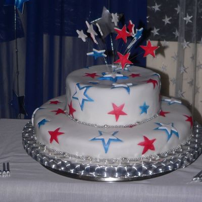 Blue And Pink Star Cake
