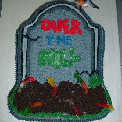 Over The Hill Tombstone Cake