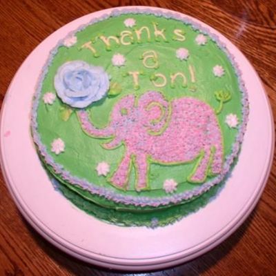 "thanks A Ton!" Elephant Cake