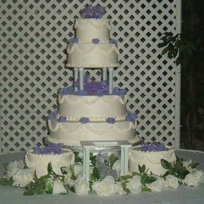 Purple Roses Wedding Tiers