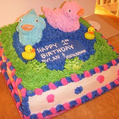 Twin 3 D Ducky Cake