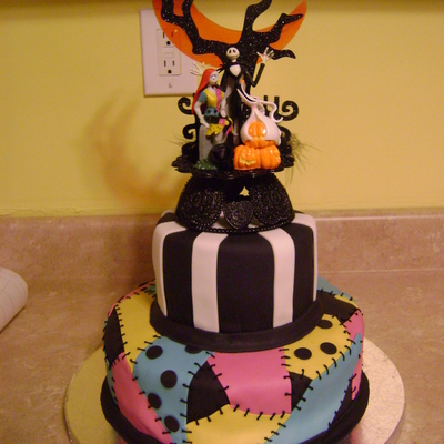 Nightmare Before Christmas Wedding Cake