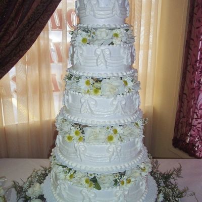 Tall Tier Stand With Buttercream Bows