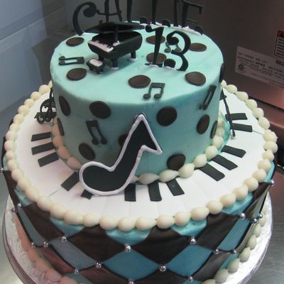 13Th "piano" Themed Birthday Cake