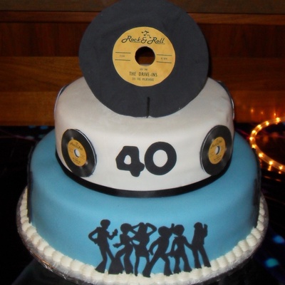 40Th Birthday Cake (70's Theme)