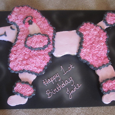Pink Poodle Cupcake Cake