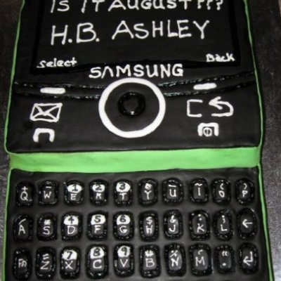 Green Cell Phone Cake