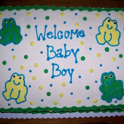 Froggie Sheet Cake For Baby Shower