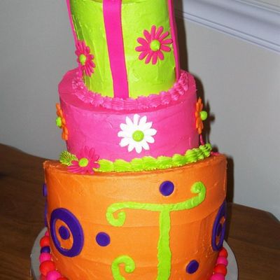 Colorful Daisy Birthday Cake