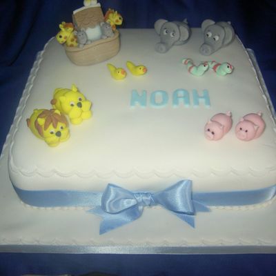 Noah's Ark Christening Cake