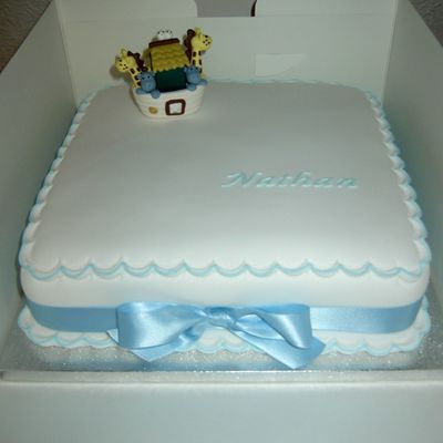 Noah's Ark Christening Cake