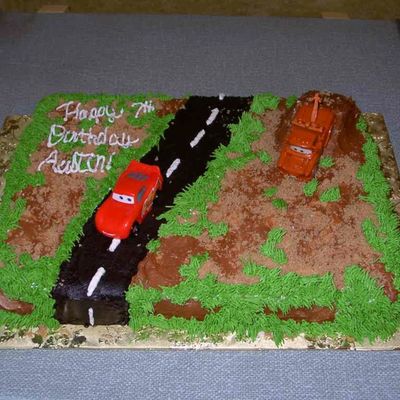 Cars Cake With Lighting And Mader