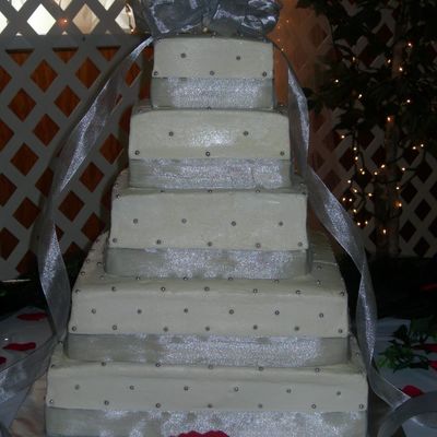 Five Tier Square Wedding Cake