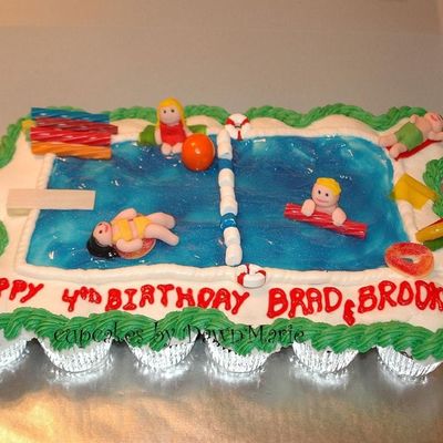 Pool Party Cupcake Cake