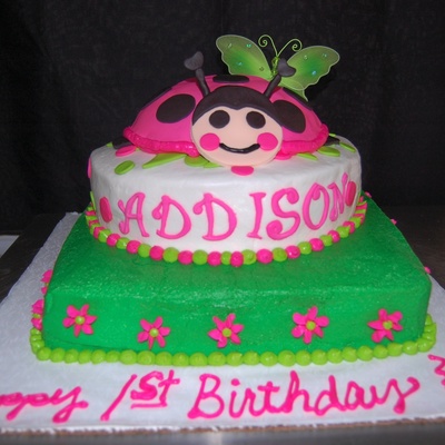 Pink Ladybug Cake