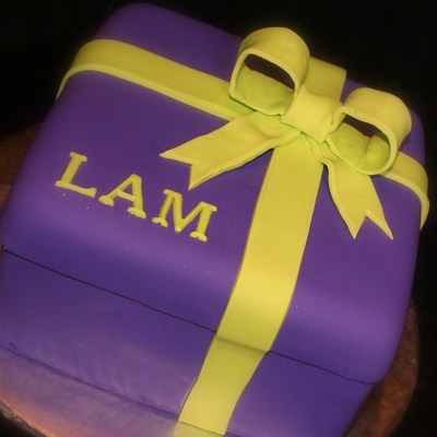 Purple Present With Neon Green Bow